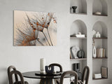 Cinnamon Dandelion Glass Wall Art.