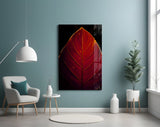 Red Leaf Glass Wall Art.