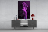 Purple Lion Head Glass Wall Art.