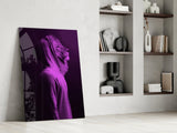 Purple Lion Head Glass Wall Art.