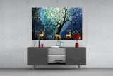 Golden Deers Glass Wall Art.