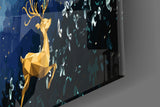 Golden Deers Glass Wall Art.