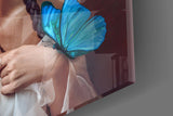 Butterfly Woman Glass Wall Art.