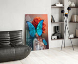 Butterfly Woman Glass Wall Art.