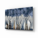 Vasen und Bäume Glasbild - 72x46 cm
