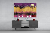 Birds and Deers Glass Wall Art.