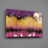 Birds and Deers Glass Wall Art.