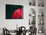 Red Umbrella Glass Wall Art.
