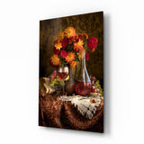 Calice et fleurs Impression sur verre