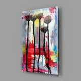 Flower Silhouettes Glass Wall Art.