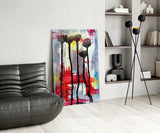 Flower Silhouettes Glass Wall Art.