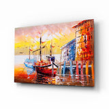 Navires d'illustration Impression sur verre