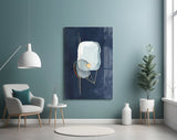 Abstract Blue Glass Wall Art.