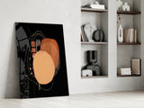 Abstract Black Glass Wall Art.