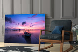 Sunset on the Boat Glass Wall Art.