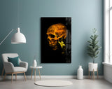 Flower and Skull Glass Wall Art.