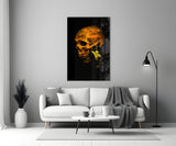 Flower and Skull Glass Wall Art.