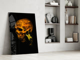 Flower and Skull Glass Wall Art.