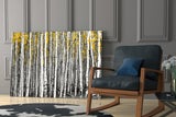 Yellow Forest Glass Wall Art.