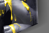 Yellow and Woman Glass Wall Art.