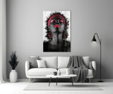 Woman and Red Glass Wall Art.