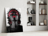 Woman and Red Glass Wall Art.
