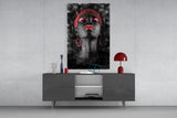 Woman and Red Glass Wall Art.