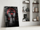 Woman and Red Glass Wall Art.