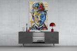 Charlie Chaplin Glass Wall Art.