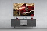 Red Chevrolet Glass Wall Art.