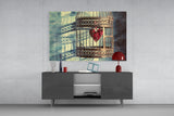 Caged Heart Glass Wall Art.