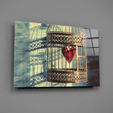 Caged Heart Glass Wall Art.