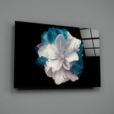 Blue Flower Glass Wall Art.