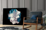 Blue Flower Glass Wall Art.