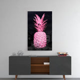 Pink Pineapple Glass Wall Art.