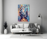 Colored Pineapple Glass Wall Art.