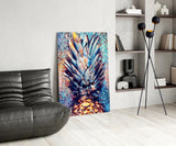 Colored Pineapple Glass Wall Art.
