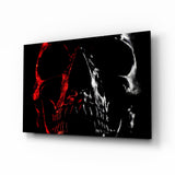 Rot-Weißer Schatten-Totenkopf Glasbild - 72x46 cm