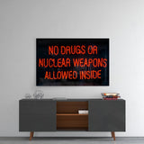 “No drugs” Glass Wall Art.