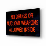 “No drugs” Glass Wall Art.