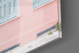Pink House Glass Wall Art.