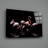 Flamingos Glass Wall Art.