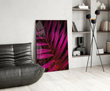 Purple Leaf Glass Wall Art.