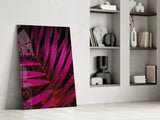 Purple Leaf Glass Wall Art.