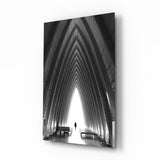 Gray City Landscape Glass Wall Art.