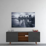 Gray City Landscape Glass Wall Art.
