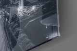 Gray City Landscape Glass Wall Art.