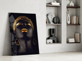Gold Woman Glass Wall Art.