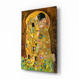 Gustav Klimt "The Kiss" Glass Wall Art.