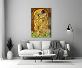 Gustav Klimt "The Kiss" Glass Wall Art.